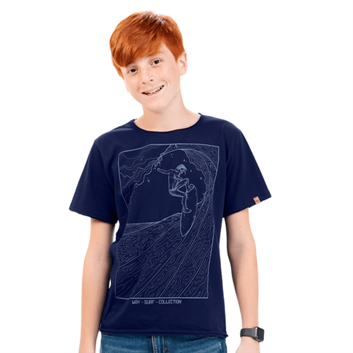 Camiseta Juvenil Abrange Way Surf Azul Marinho 12