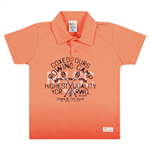 Camiseta Laranja - Primeiros Passos Menino -Meia Malha Camiseta Laranja - Primeiros Passos Menino - Meia Malha - Ref:33258-12-1