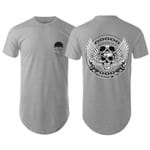 Camiseta Longline Skull Collection Bodybuilder Mescla