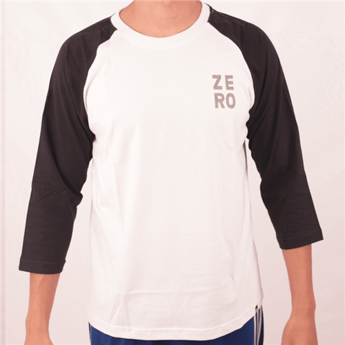 Camiseta Manga 3/4 Zero Number Branco/preto G