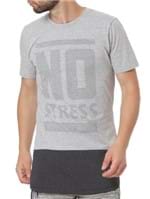 Camiseta Manga Curta Alongada Masculina no Stress Cinza