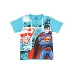 Camiseta Manga Curta Infantil para Menino Justice League - Azul Claro 8