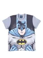 Camiseta Manga Curta Infantil para Menino Justice League Cinza