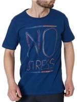 Camiseta Manga Curta Masculina no Stress Azul