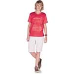 Camiseta Masculina Menino - Coral Camiseta Vermelho - Teen Menino - Meia Malha - Ref:34859-61-12