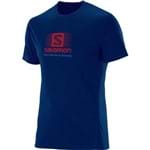 Camiseta Masculina Salomon Running Ss Azul Escuro Tam P