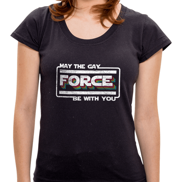 Camiseta May The Gay Force Be With You - Feminina - P