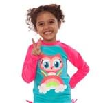 Camiseta Menina Coruja Arco-Íris ML com Proteção Solar Puket 4 Anos
