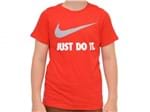 Camiseta Nike Boys Swoosh Crew Vermelho Cinza