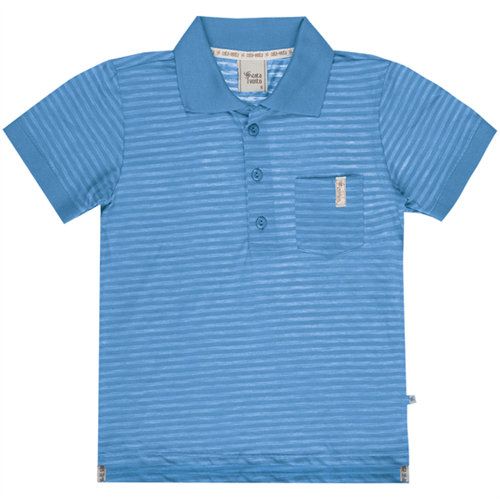 Camiseta Polo Cata-Vento Juvenil Listrado Azul 14