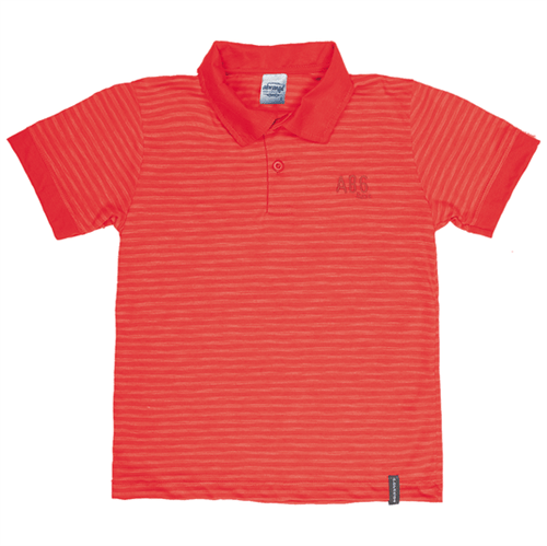 Camiseta Polo Infantil Abrange Listrado Vermelho 04