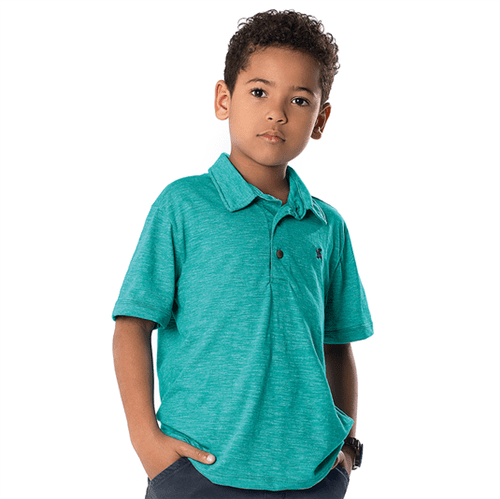 Camiseta Polo Infantil Cata-Vento Bordado Verde 04