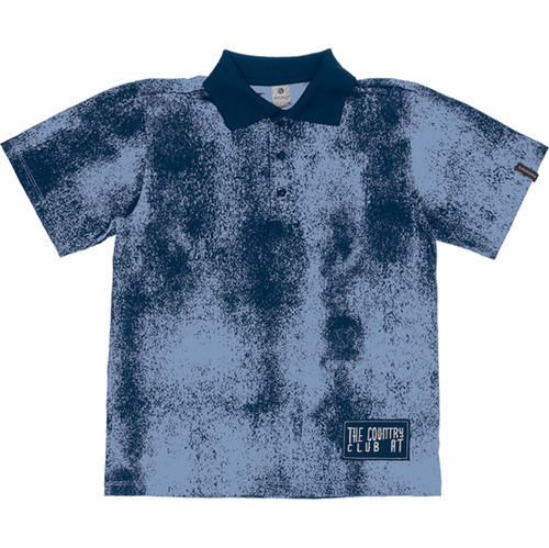Camiseta Polo Juvenil Abrange Bordado Azul 14