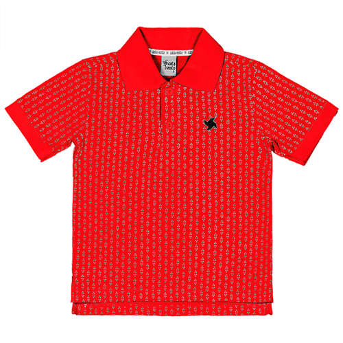 Camiseta Polo Primeiros Passos Cata-Vento Texturizado Vermelho 01