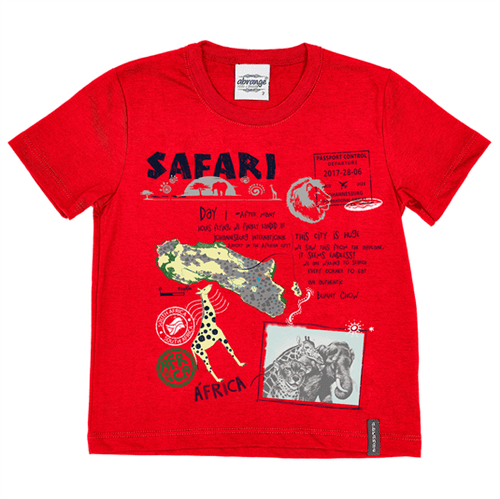 Camiseta Primeiros Passos Abrange Safari Vermelho 01