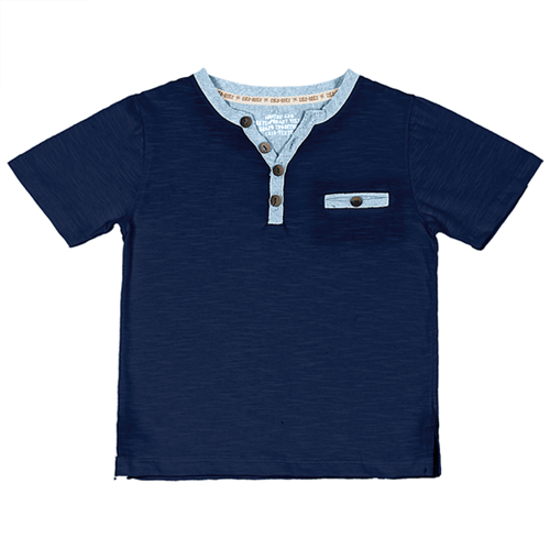 Camiseta Primeiros Passos Cata-Vento Bolso Azul Marinho 01