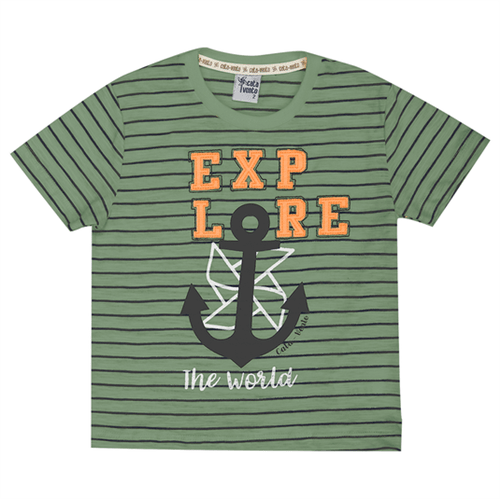 Camiseta Primeiros Passos Cata-Vento Explore Navy Verde 01