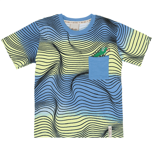 Camiseta Primeiros Passos Cata-Vento Waves Amarelo 01