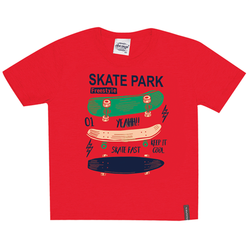 Camiseta Primeiros Passos Skate Park Vermelho 01
