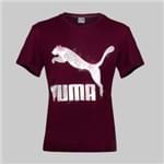 Camiseta Puma Logo Vinho Mulher PP