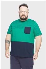Camiseta Rajada Plus Size Verde-48/50
