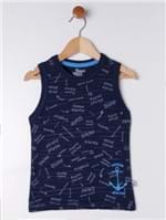 Camiseta Regata Infantil para Menino - Azul Marinho