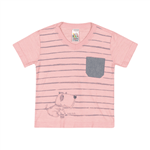 Camiseta Rosê - Bebê Menino -/ Malha Flamemeia Malha Camiseta Rosa - Bebê Menino - / Malha Flamemeia Malha - Ref:33660-11-G