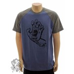 Camiseta Santa Cruz Raglan Outline Hand Blue (M)