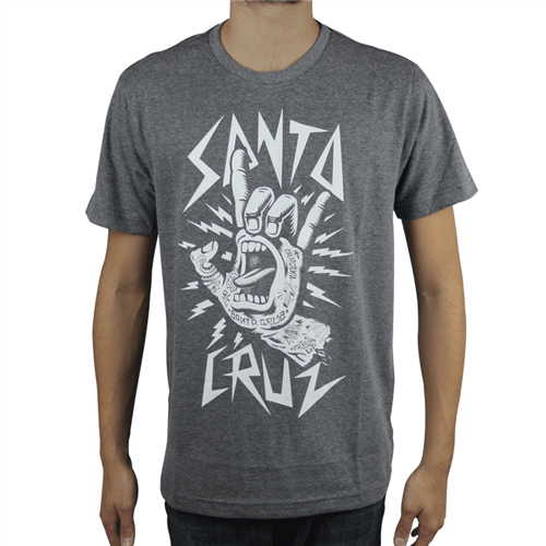 Camiseta Santa Cruz Rock Tattoed Hand Cinza P