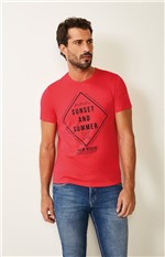 Camiseta Slim Sunset And Summer Malwee Vermelho - G
