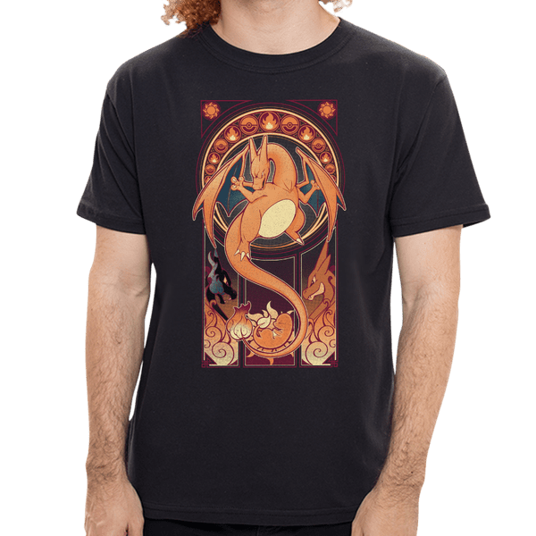 Camiseta Stained Dragon - Masculina PR - Camiseta Stained Dragons - Masculina - P