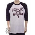 Camiseta Thrasher Raglan 3/4 Billy Goat - Branca (G)