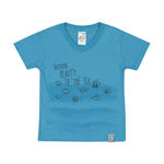Camiseta Turquesa - Bebê Menino -/ Malha Flamemeia Malha Camiseta Azul - Bebê Menino - / Malha Flamemeia Malha - Ref:33659-59-G
