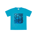 Camiseta Turquesa - Infantil Menino -Meia Malha Camiseta Azul - Infantil Menino - Meia Malha - Ref:33856-59-10