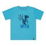 Camiseta Turquesa - Juvenil Menino -Meia Malha Camiseta Azul - Juvenil Menino - Meia Malha - Ref:33459-59-12
