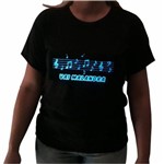Camiseta Unissex Led Eletrônica Tema Musical Sensível ao Som