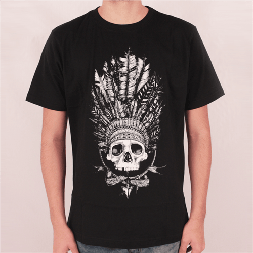 Camiseta Zero Básica Indian Skull 152 Preto M