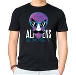 Camisetas Aliens Existem P - PRETO