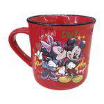 Caneca de Porcelana Vermelha Minnie Beijando Mickey 280ml - Disney