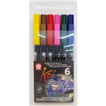 Caneta Brush Pen Sakura Koi 6 Cores