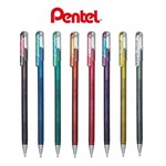 Caneta Gel Pentel Hybrid Dual Metallic - Kit com 8 Canetas
