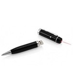Caneta Pen Drive 4gb Preta ou Prata com Luz Laser Personalizado