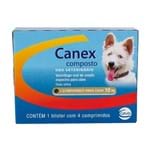 Canex Composto para Cães Vermífugo Oral 1 Comprimido para Cada 10kg de Peso com 4 Comprimidos