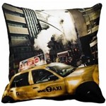Capa Almofada New York Taxi Night - 40X40Cm