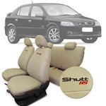 Capa Banco Shutt Rs Astra Hatch Sedan 99 a 11 Bipartido Couro Ecológico Bege com Textura Perfurada