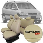 Capa Banco Shutt Rs Chevrolet Zafira 01 a 11 Automotiva Couro Ecológico Bege com Textura Perfurada