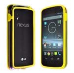 Capa Bumper em Silicone com Transparência para LG Nexus 4-Amarela