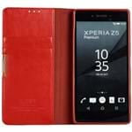 Capa Carteira Kalaideng Royalle II em Couro Legitimo para Sony Xperia Z5 Premium-Vermelha