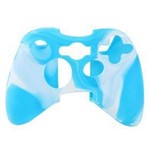 Capa Case Protetora de Silicone Gel para Controle Xbox 360 Camuflada Azul e Branco Feir Fr-314m