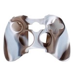 Capa Case Protetora de Silicone Gel para Controle Xbox 360 Camuflada Marrom e Branco Feir Fr-314m